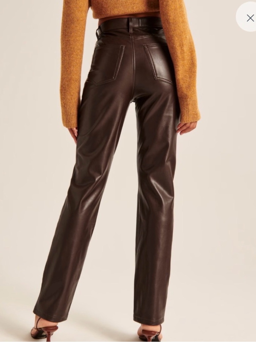 Abercrombie & Fitch 90s Straight High Rise Vegan Leather Pants